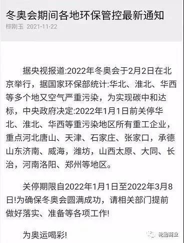 关停期限自2022年1月1日至2022年3月8日!